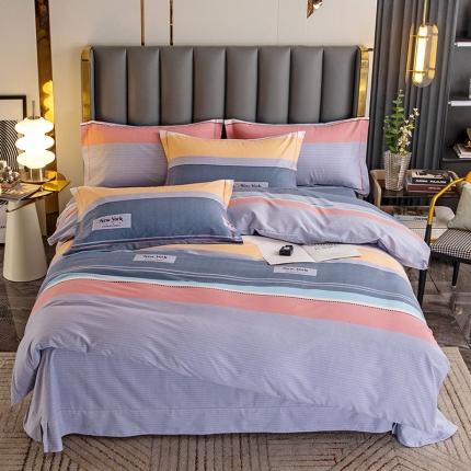 91家纺网 家纺一手货源 找家纺 纽缦  2022新款纯棉磨毛加厚系列-单被套 炫彩时光-粉