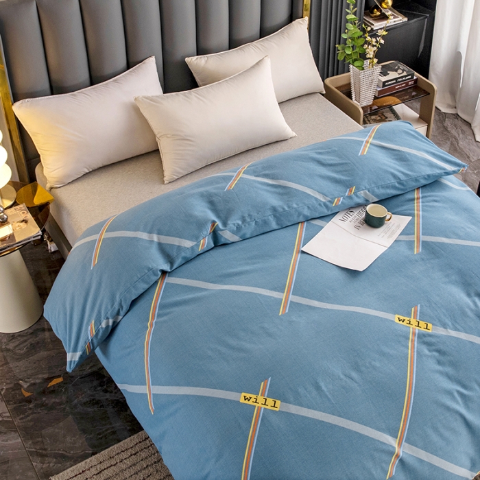 91家纺网 家纺一手货源 找家纺 纽缦  2022新款纯棉磨毛加厚系列-单被套 彩条飞舞