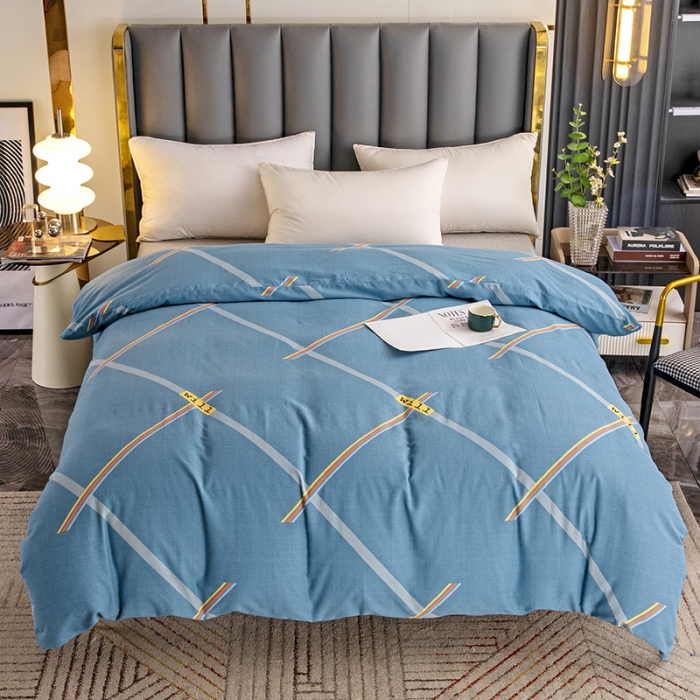 91家纺网 家纺一手货源 找家纺 纽缦  2022新款纯棉磨毛加厚系列-单被套 彩条飞舞