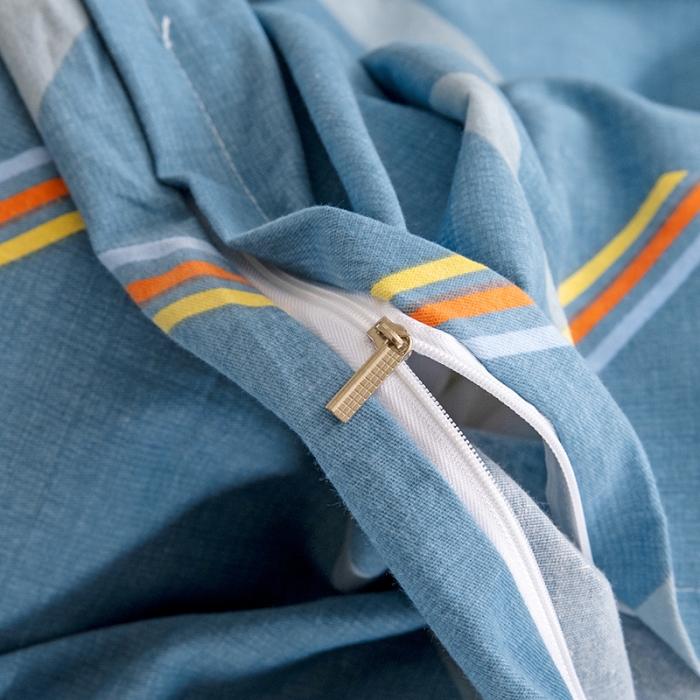 91家纺网 家纺一手货源 找家纺 纽缦  2022新款纯棉磨毛加厚系列-单被套 彩条飞舞