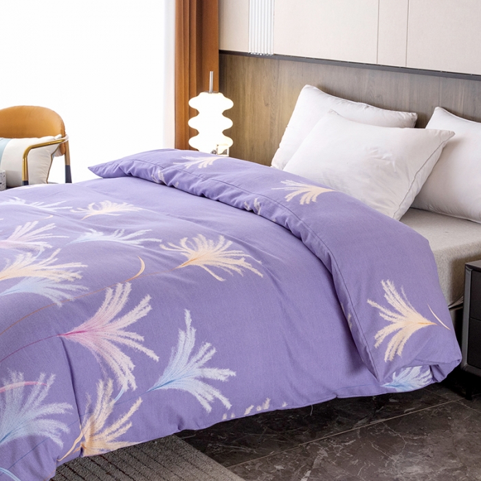 91家纺网 家纺一手货源 找家纺 纽缦  2022新款纯棉磨毛加厚系列-单被套 城南花开-紫