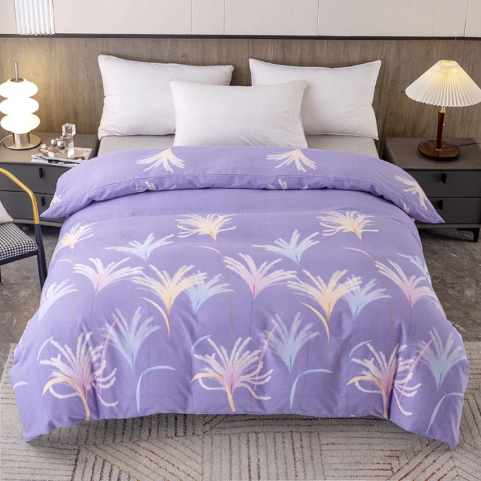 91家纺网 家纺一手货源 找家纺 纽缦  2022新款纯棉磨毛加厚系列-单被套 城南花开-紫