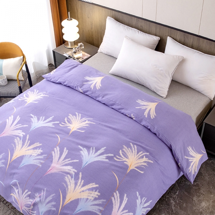 91家纺网 家纺一手货源 找家纺 纽缦  2022新款纯棉磨毛加厚系列-单被套 城南花开-紫