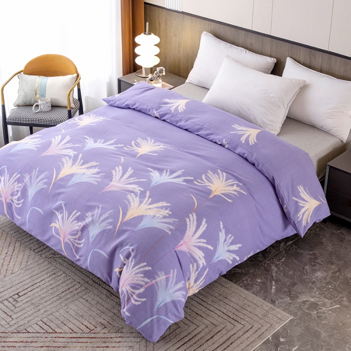 91家纺网 家纺一手货源 找家纺 纽缦  2022新款纯棉磨毛加厚系列-单被套 城南花开-紫