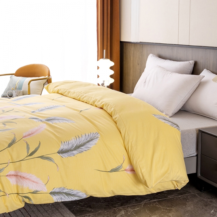 91家纺网 家纺一手货源 找家纺 纽缦  2022新款纯棉磨毛加厚系列-单被套 浮梦-黄