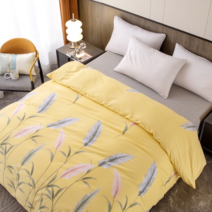 91家纺网 家纺一手货源 找家纺 纽缦  2022新款纯棉磨毛加厚系列-单被套 浮梦-黄