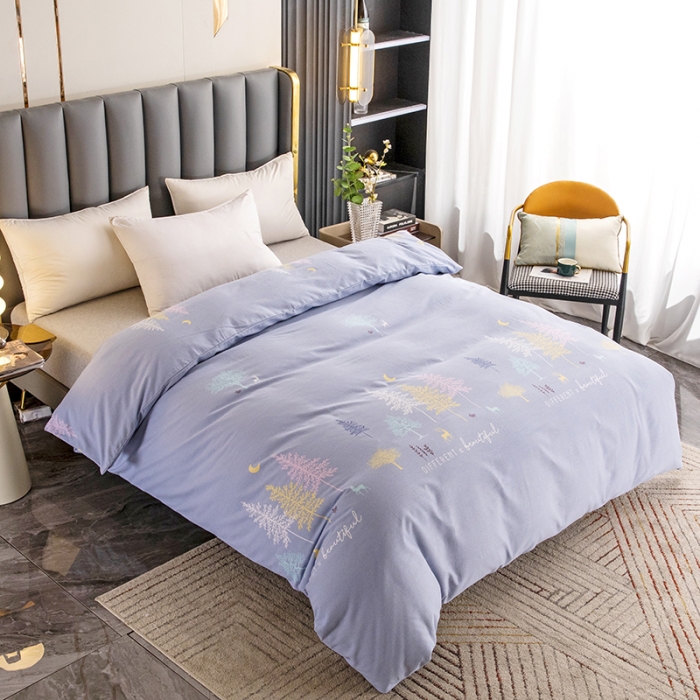 91家纺网 家纺一手货源 找家纺 纽缦  2022新款纯棉磨毛加厚系列-单被套 奇遇森林-灰