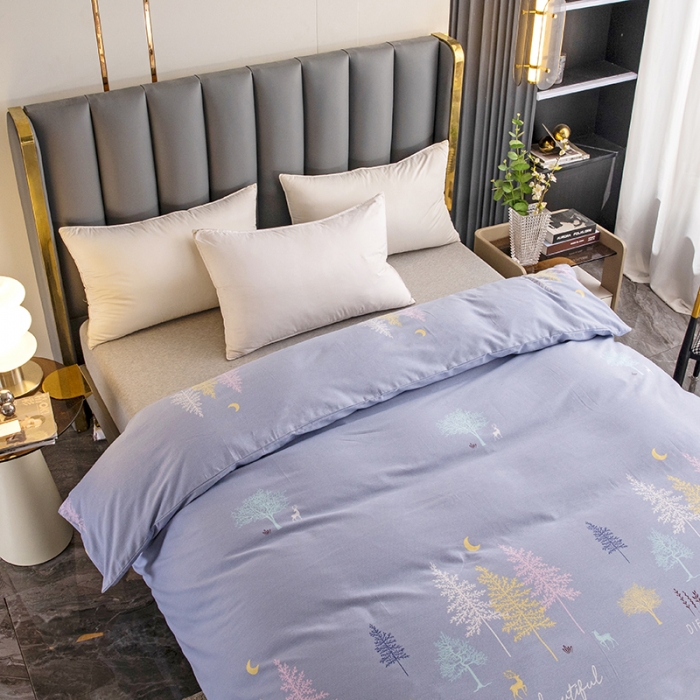 91家纺网 家纺一手货源 找家纺 纽缦  2022新款纯棉磨毛加厚系列-单被套 奇遇森林-灰