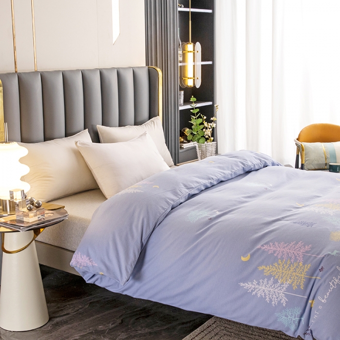 91家纺网 家纺一手货源 找家纺 纽缦  2022新款纯棉磨毛加厚系列-单被套 奇遇森林-灰