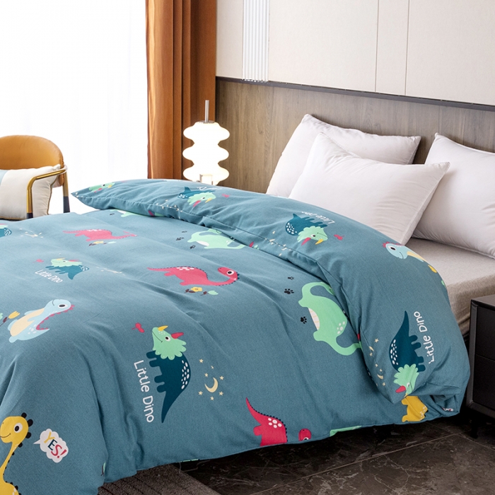 91家纺网 家纺一手货源 找家纺 纽缦  2022新款纯棉磨毛加厚系列-单被套 小恐龙
