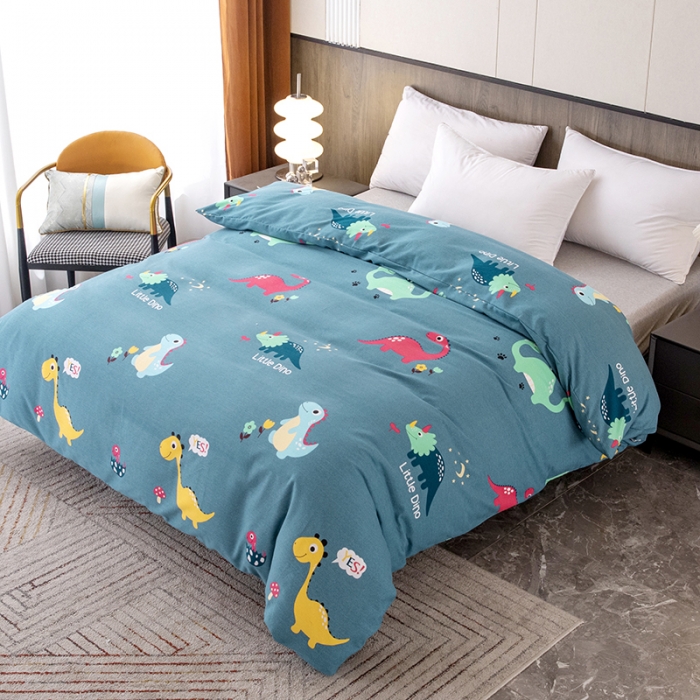 91家纺网 家纺一手货源 找家纺 纽缦  2022新款纯棉磨毛加厚系列-单被套 小恐龙