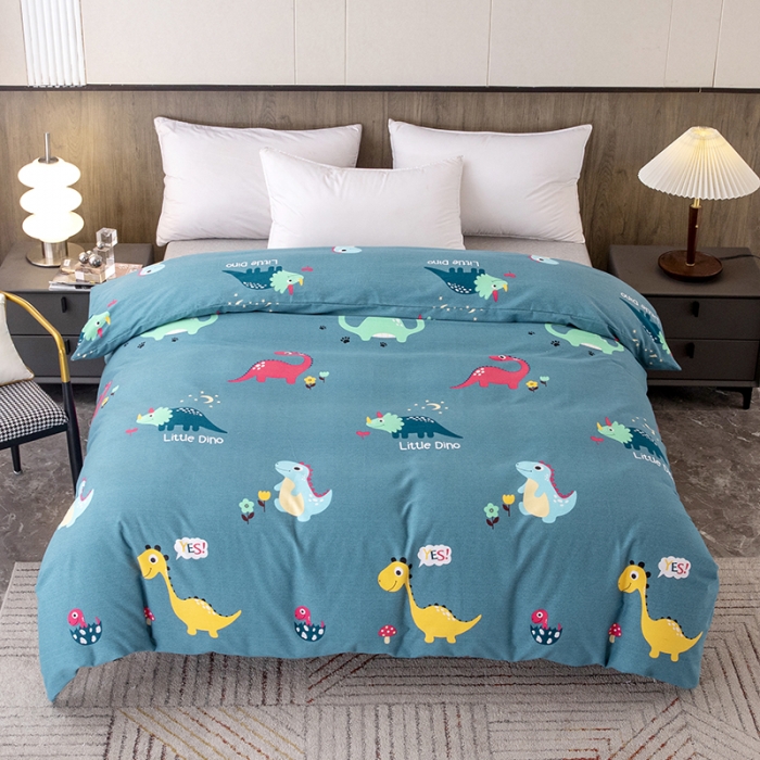 91家纺网 家纺一手货源 找家纺 纽缦  2022新款纯棉磨毛加厚系列-单被套 小恐龙