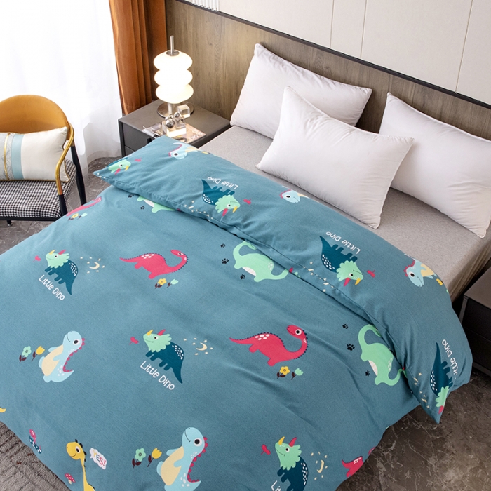 91家纺网 家纺一手货源 找家纺 纽缦  2022新款纯棉磨毛加厚系列-单被套 小恐龙