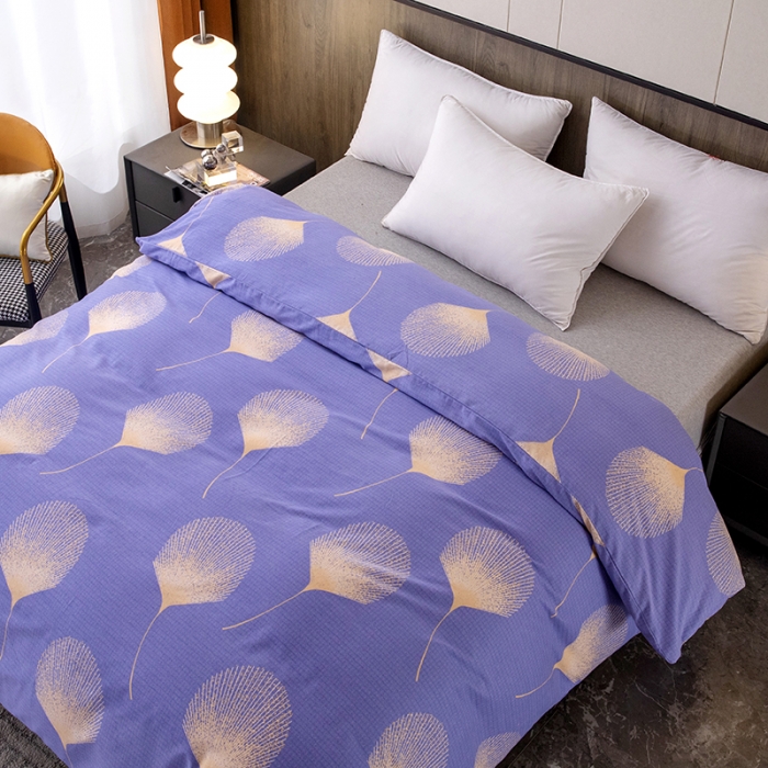 91家纺网 家纺一手货源 找家纺 纽缦  2022新款纯棉磨毛加厚系列-单被套 叶语-紫