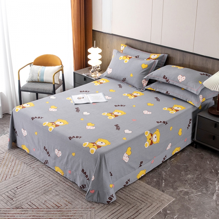 91家纺网 家纺一手货源 找家纺 纽缦 2022新款纯棉磨毛加厚系列-单床单 比尔宝贝