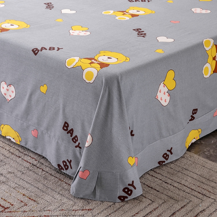 91家纺网 家纺一手货源 找家纺 纽缦 2022新款纯棉磨毛加厚系列-单床单 比尔宝贝