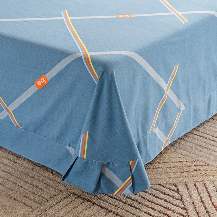 91家纺网 家纺一手货源 找家纺 纽缦 2022新款纯棉磨毛加厚系列-单床单 彩条飞舞