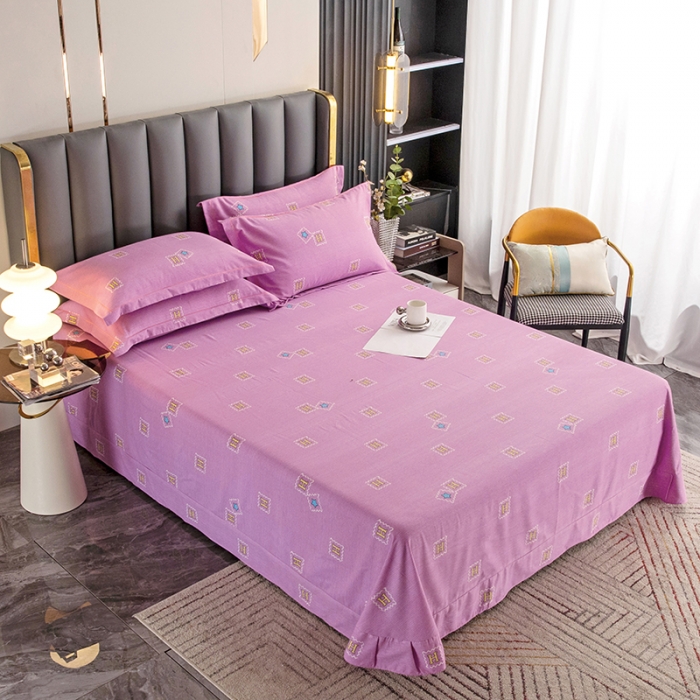 91家纺网 家纺一手货源 找家纺 纽缦 2022新款纯棉磨毛加厚系列-单床单 米洛