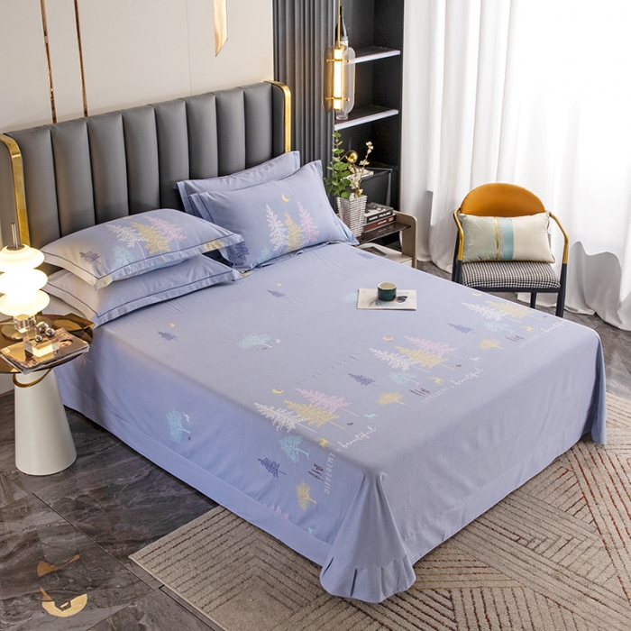 91家纺网 家纺一手货源 找家纺 纽缦 2022新款纯棉磨毛加厚系列-单床单 奇遇森林-灰