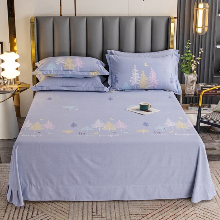 91家纺网 家纺一手货源 找家纺 纽缦 2022新款纯棉磨毛加厚系列-单床单 奇遇森林-灰