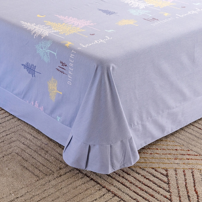 91家纺网 家纺一手货源 找家纺 纽缦 2022新款纯棉磨毛加厚系列-单床单 奇遇森林-灰