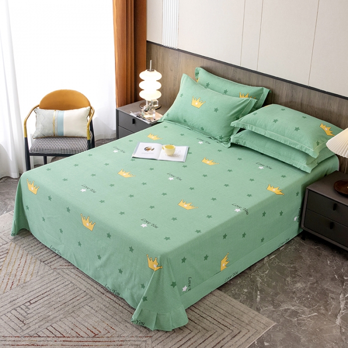 91家纺网 家纺一手货源 找家纺 纽缦 2022新款纯棉磨毛加厚系列-单床单 小皇冠