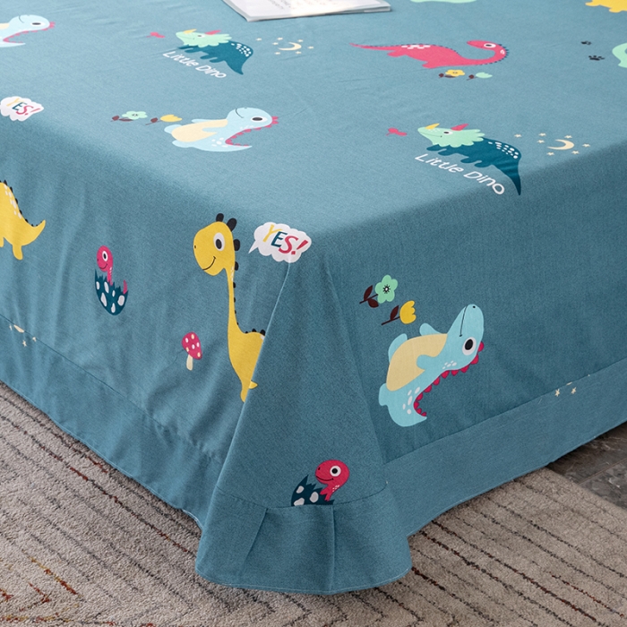 91家纺网 家纺一手货源 找家纺 纽缦 2022新款纯棉磨毛加厚系列-单床单 小恐龙