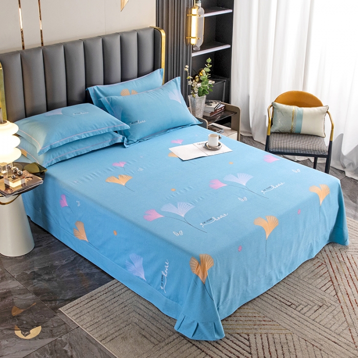 91家纺网 家纺一手货源 找家纺 纽缦 2022新款纯棉磨毛加厚系列-单床单 萱梦-绿