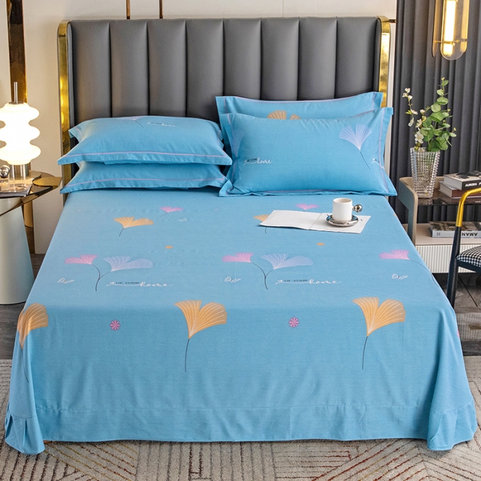 91家纺网 家纺一手货源 找家纺 纽缦 2022新款纯棉磨毛加厚系列-单床单 萱梦-绿