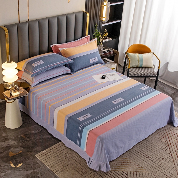 91家纺网 家纺一手货源 找家纺 纽缦 2022新款纯棉磨毛加厚系列-单床单 炫彩时光-粉