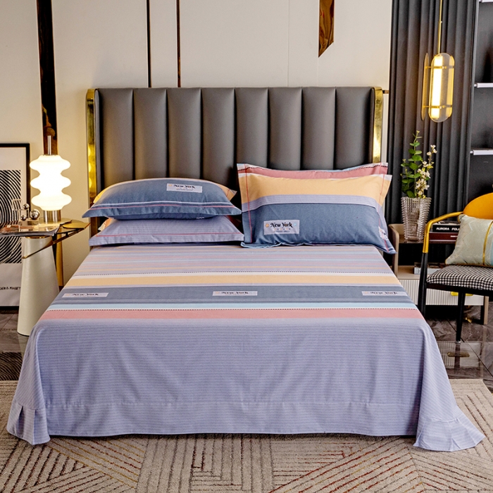 91家纺网 家纺一手货源 找家纺 纽缦 2022新款纯棉磨毛加厚系列-单床单 炫彩时光-粉