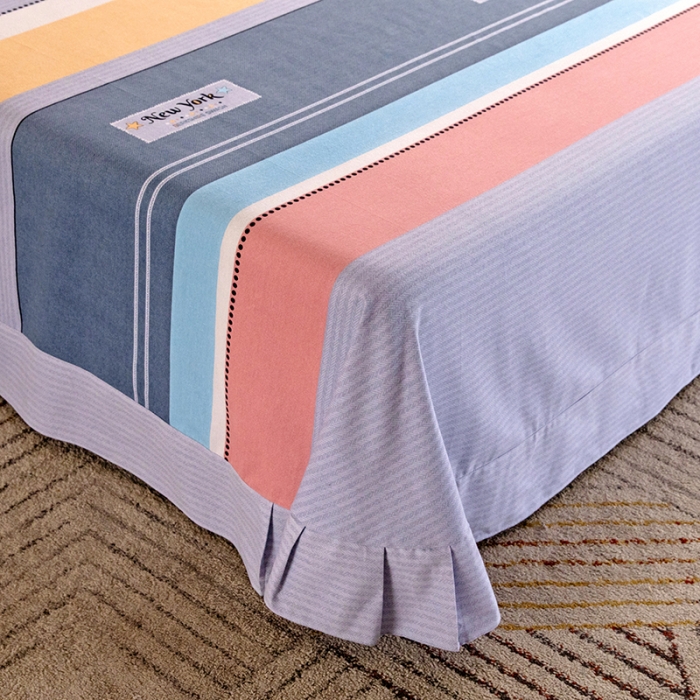 91家纺网 家纺一手货源 找家纺 纽缦 2022新款纯棉磨毛加厚系列-单床单 炫彩时光-粉