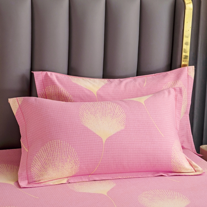 91家纺网 家纺一手货源 找家纺 纽缦 2022新款纯棉磨毛加厚系列-单床单 叶语-粉