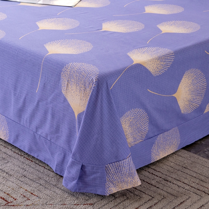 91家纺网 家纺一手货源 找家纺 纽缦 2022新款纯棉磨毛加厚系列-单床单 叶语-紫