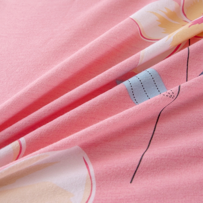 91家纺网 家纺一手货源 找家纺 纽缦 2022新款纯棉磨毛加厚系列-单床单 语茉花开-粉