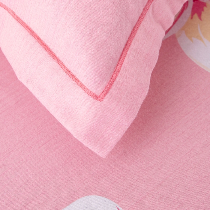 91家纺网 家纺一手货源 找家纺 纽缦 2022新款纯棉磨毛加厚系列-单床单 语茉花开-粉