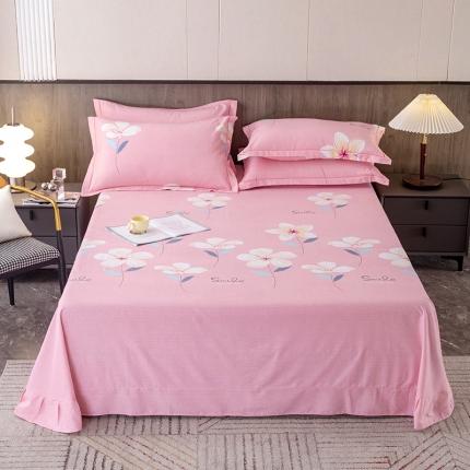 纽缦 2022新款纯棉磨毛加厚系列-单床单 语茉花开-粉