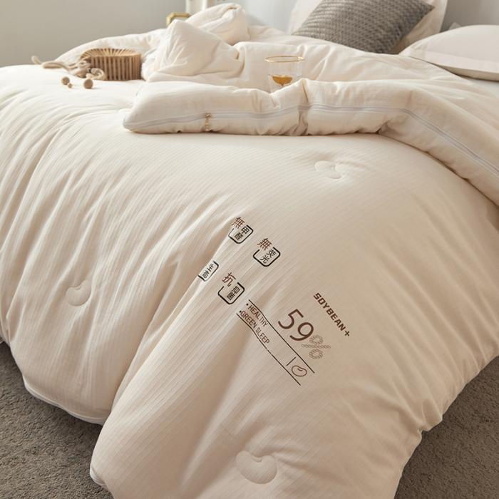 91家纺网 家纺一手货源 找家纺 （59%大豆子母被）A类原棉拉链大豆二合一子母被子全棉冬被 子母被豆朴图4