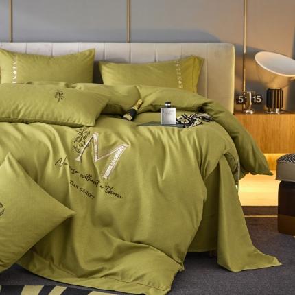 91家纺网 家纺一手货源 找家纺 （总）凡客家居  2022新款阳绒磨毛刺绣诺伊系列四件套学生宿舍三件套