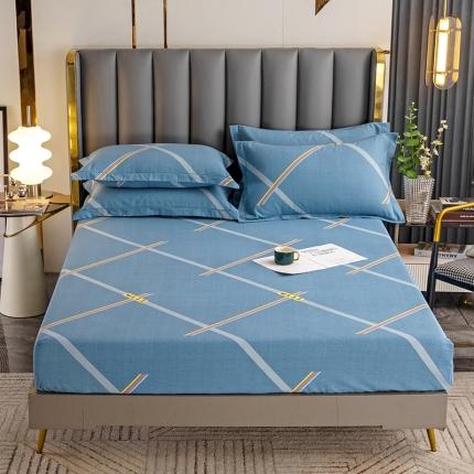 91家纺网 家纺一手货源 找家纺 纽缦 2022新款纯棉磨毛加厚系列-单床笠 彩条飞舞