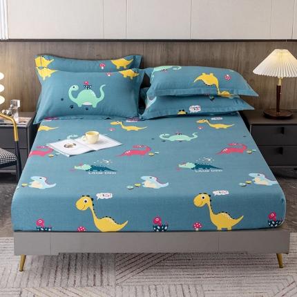 91家纺网 家纺一手货源 找家纺 纽缦 2022新款纯棉磨毛加厚系列-单床笠 小恐龙