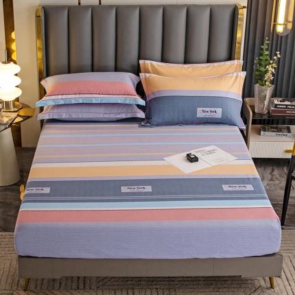 91家纺网 家纺一手货源 找家纺 纽缦 2022新款纯棉磨毛加厚系列-单床笠 炫彩时光-粉