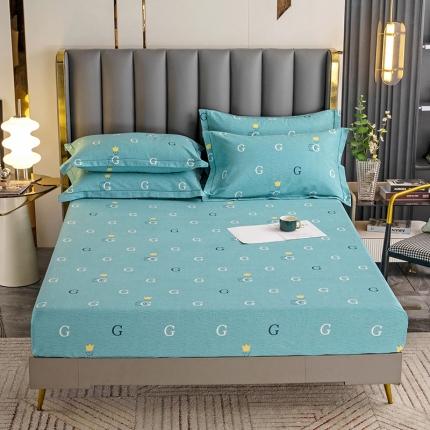 91家纺网 家纺一手货源 找家纺 纽缦 2022新款纯棉磨毛加厚系列-单床笠 字母恋曲-绿