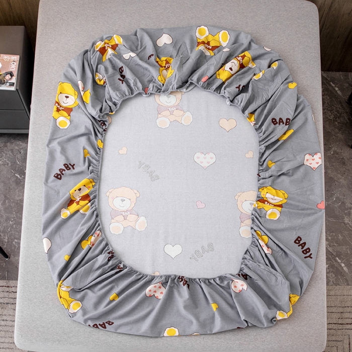 91家纺网 家纺一手货源 找家纺 纽缦 2022新款纯棉磨毛加厚系列-单床笠 比尔宝贝