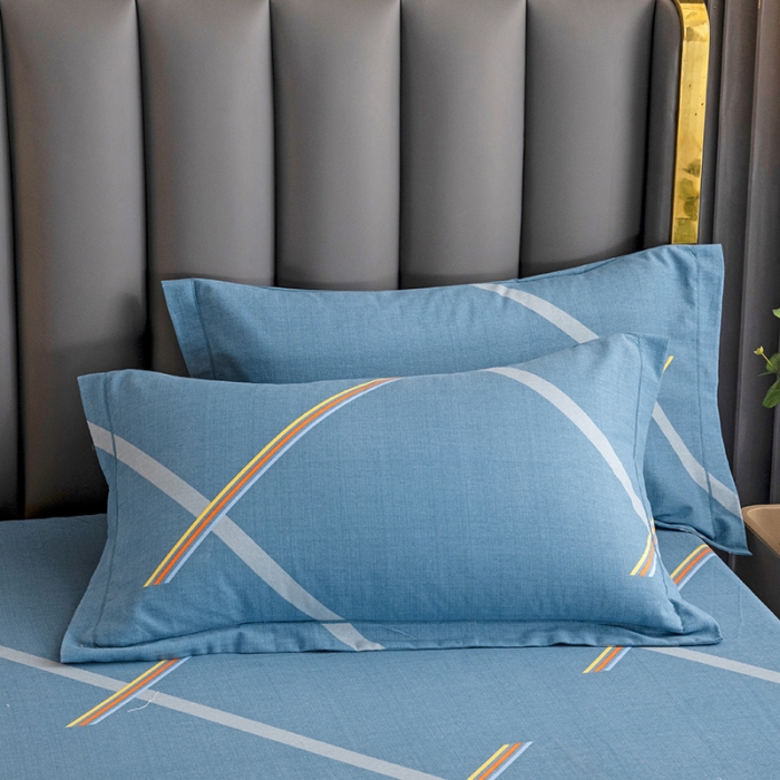 91家纺网 家纺一手货源 找家纺 纽缦 2022新款纯棉磨毛加厚系列-单床笠 彩条飞舞