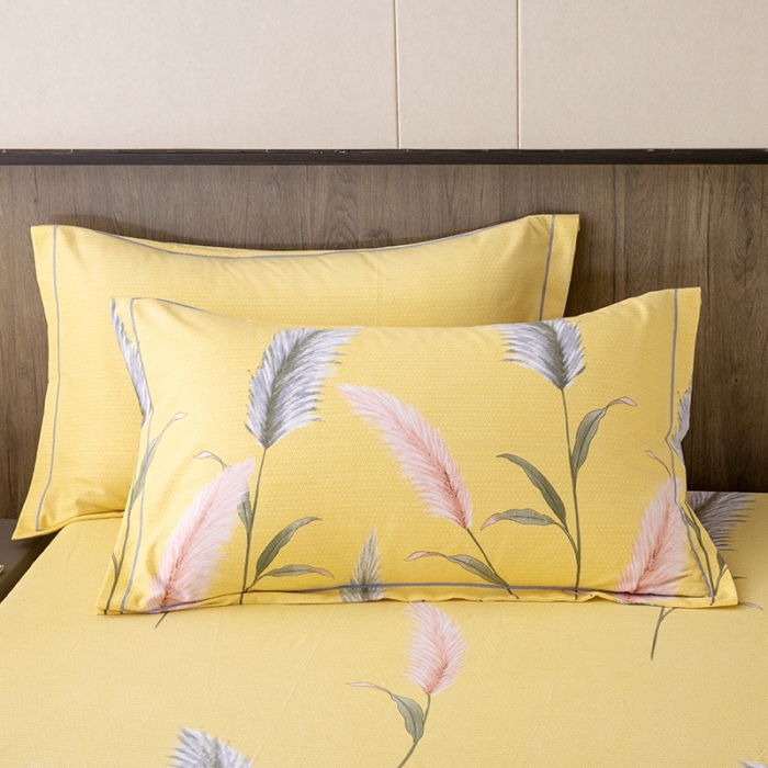 91家纺网 家纺一手货源 找家纺 纽缦 2022新款纯棉磨毛加厚系列-单床笠 浮梦-黄