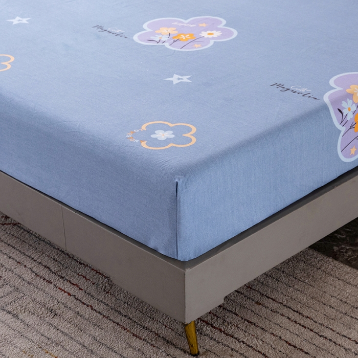 91家纺网 家纺一手货源 找家纺 纽缦 2022新款纯棉磨毛加厚系列-单床笠 花晨月夕-灰