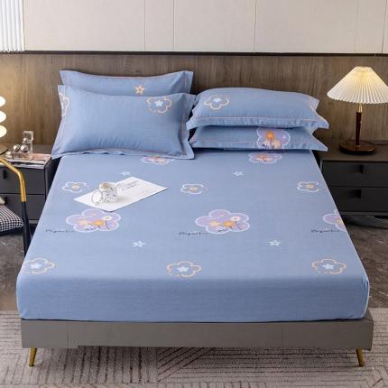 纽缦 2022新款纯棉磨毛加厚系列-单床笠 花晨月夕-灰