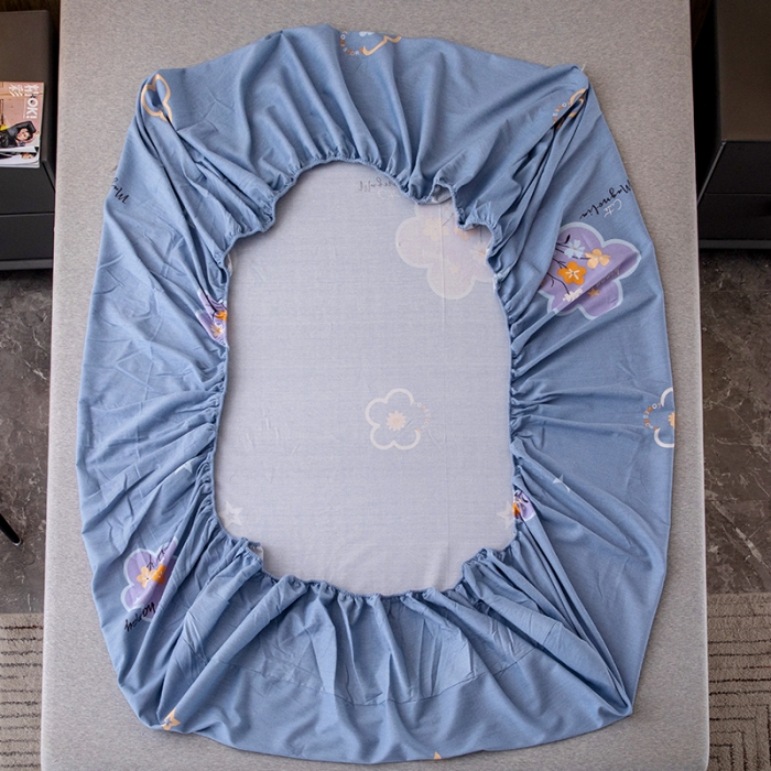 91家纺网 家纺一手货源 找家纺 纽缦 2022新款纯棉磨毛加厚系列-单床笠 花晨月夕-灰