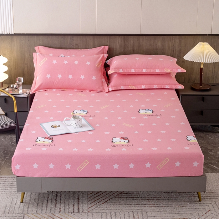 91家纺网 家纺一手货源 找家纺 纽缦 2022新款纯棉磨毛加厚系列-单床笠 凯蒂宝贝